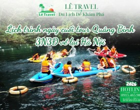 Lịch trình ngày cuối tour Quảng Bình 3N3Đ về lại Hà Nội
