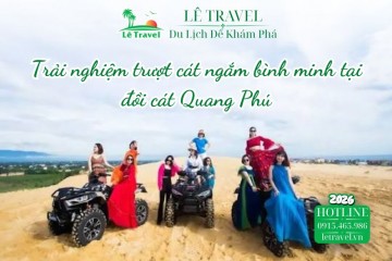 Trải nghiệm trượt cát ngắm bình minh tại đồi cát Quang Phú