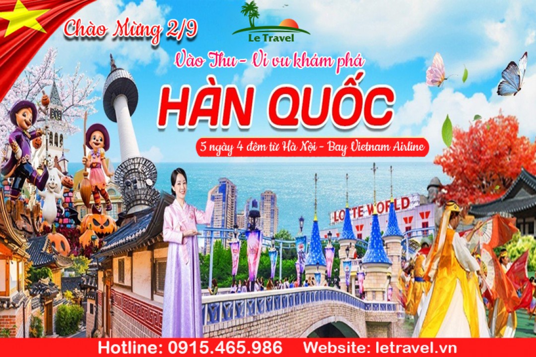 Du Lịch Hàn Quốc  5 Ngày 4 Đêm Quốc Khánh 2/9/2023 (Bay VietNam Airlines)