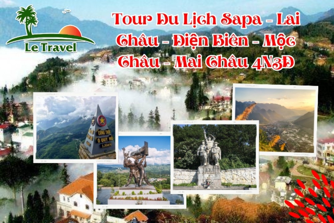 Tour Du Lịch Sapa - Lai Châu - Điện Biên - Mộc Châu - Mai Châu 4N3Đ