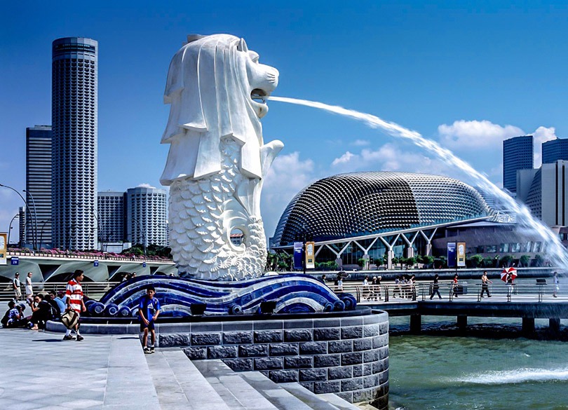 Công viên sư tử biển Merlion - biểu tượng của Singapore