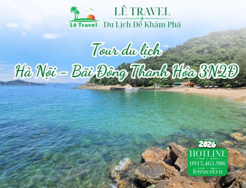 Tour du lịch Hà Nội - Bãi Đông Thanh Hóa 3N2Đ