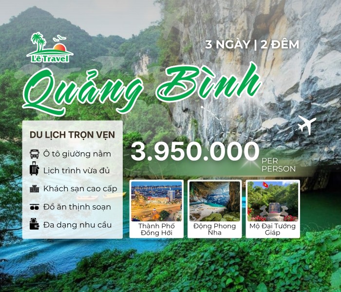 Tour du lịch Hà Nội - Quảng Bình 3 ngày 3 đêm bằng ô tô 2026