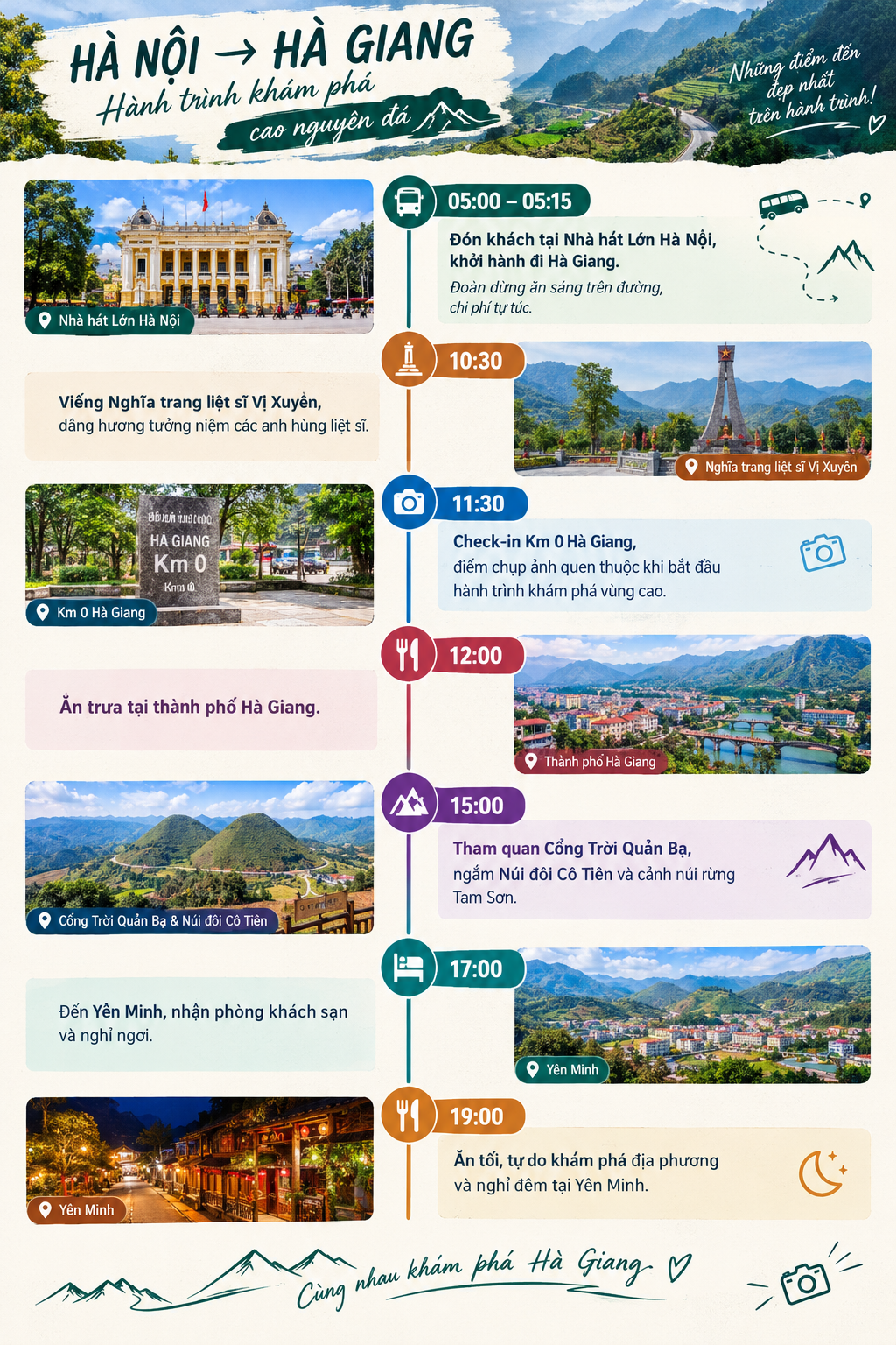 Tour du lịch Hà Giang 3 ngày 2 đêm - Ngày 01